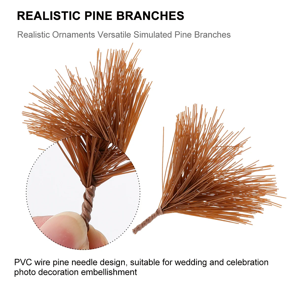 30 قطعة من فروع الصنوبر الواقعية لإبر الصنوبر الاصطناعي لعيد الميلاد خفيفة الوزن من البلاستيك ومحاكاة ملونة وديكور متعدد الاستخدامات