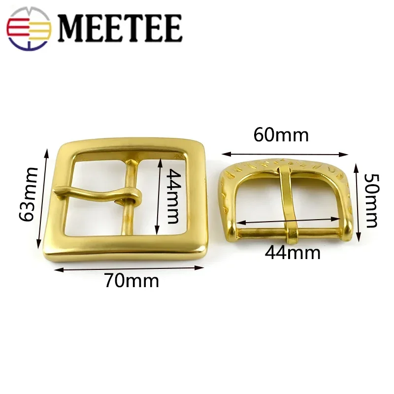 1Pc Meetee 45mm Solid Brass Belt Buckle Copper Pin Buckles Head for 4.3-4.4cm Belts DIY Jeans Clothe Decoration Accessories