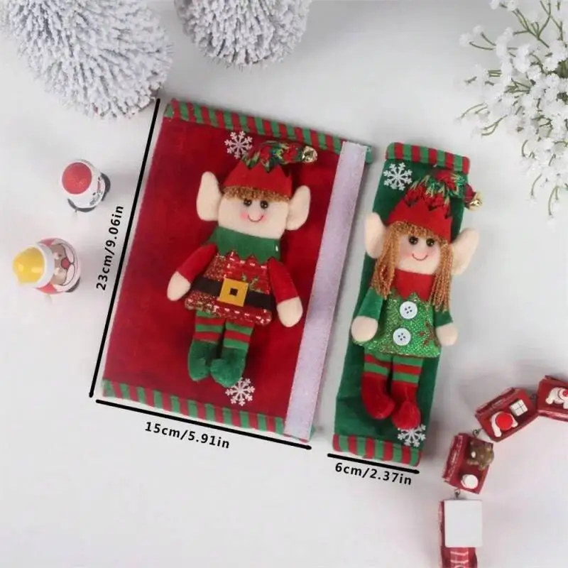 

2Pcs New Elf Fridge Handle Cover, Christmas Decorations, Festive Season Party Decor For Door Knobs And Handles