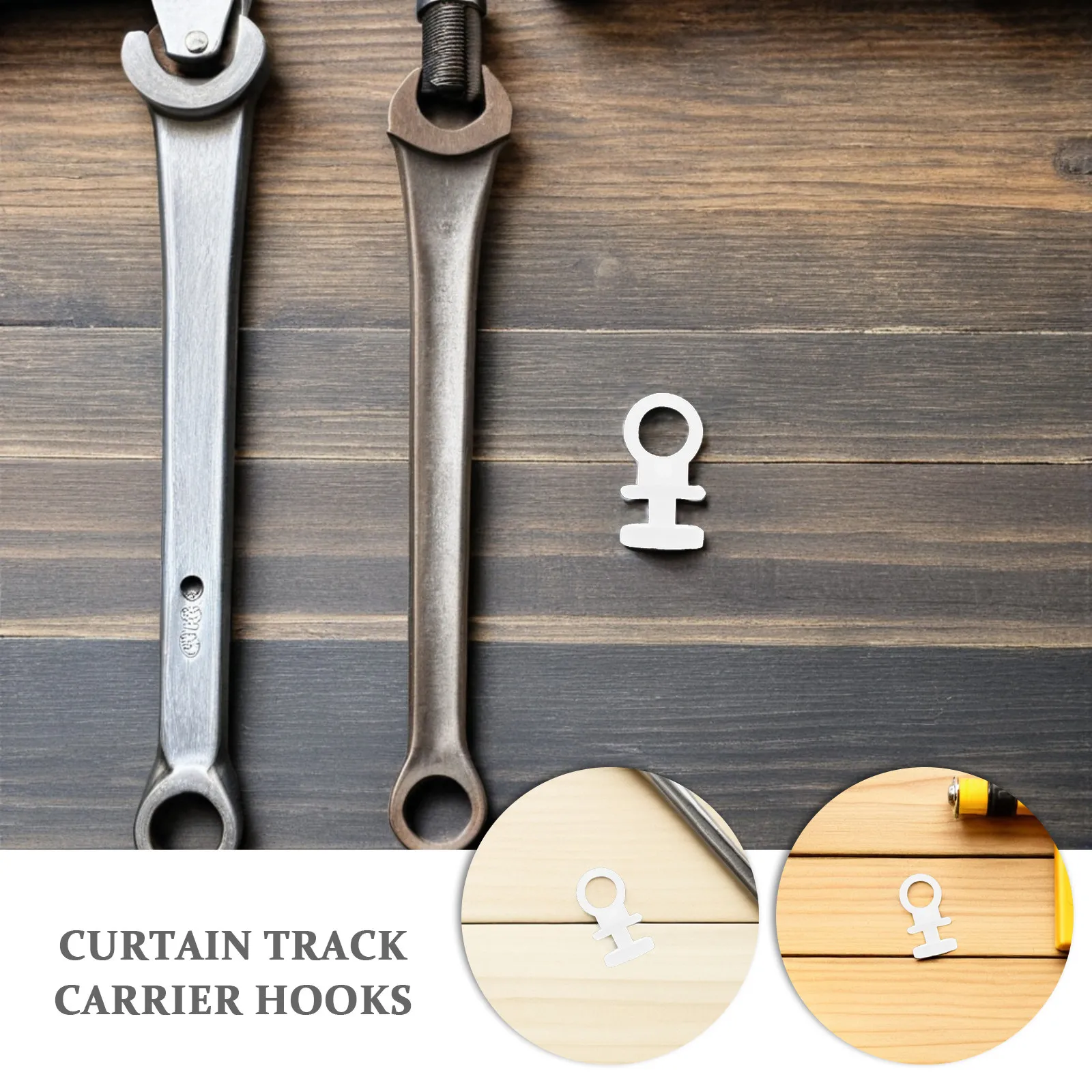 120Pcs Curtain Hooks for Rail Universal Plastic Curtain Track Glide Rollers Ceiling Carrier Slide Replacement Hardware