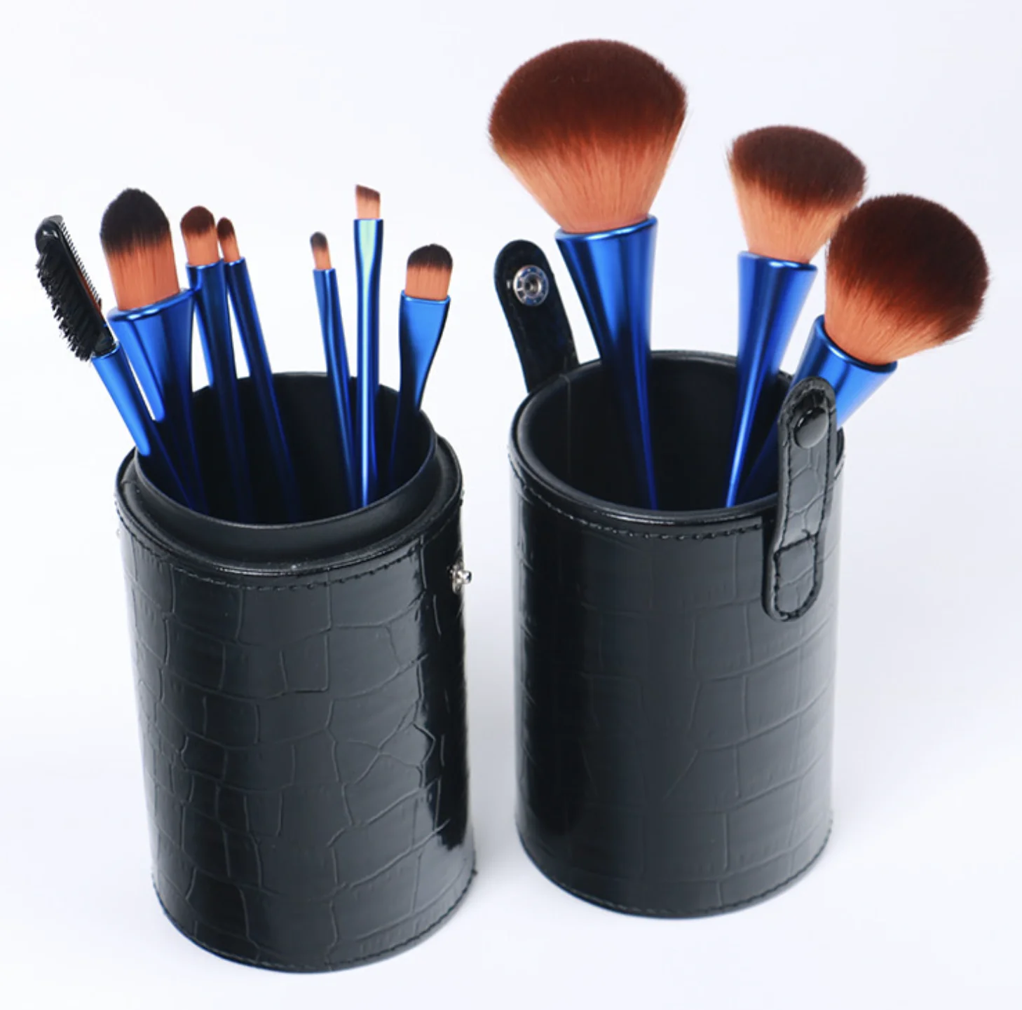 Blue New Style Portable Cosmetic Brushes Set-10Pcs Soft Makeup Brushes-Powder&Foundation&Blusher&Eye shadow Brush-Beauty Tool