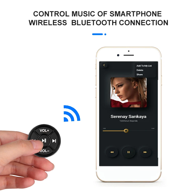 Wireless Media Bluetooth Button Remote Controller Car Motorcycle Bike Steering Wheel MP3 Music Play For IOS Android Phone Tablet