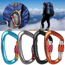 12/25KN Professional Safety Carabiner D Shape Key Hooks Aluminum Climbing Security Master Lock Outdoor Ascend Tool