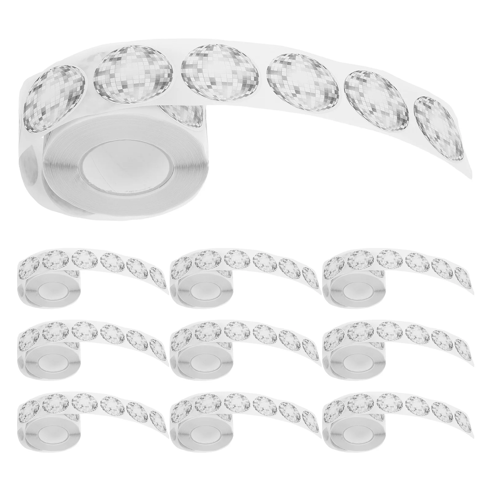 

10 Rolls Disco Ball Sticker Paper Sealing Labels For 70S 80S Party Envelope Bag Scrapbook Diy Supplies Round Adhesive Stickers