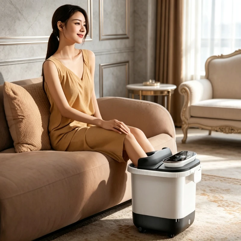 Home Foot Spa with Constant Heating & Steam, Electric Auto Massage Foot Soaker Deep Tub, Above-Calf Comfort Durable Long-Lasting