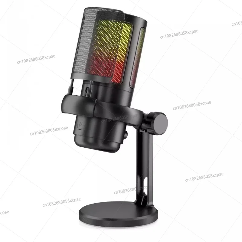 Microfono USB, luci colorate, trasmissione in diretta del telefono cellulare Conferenza di registrazione karaoke, computer e-sport