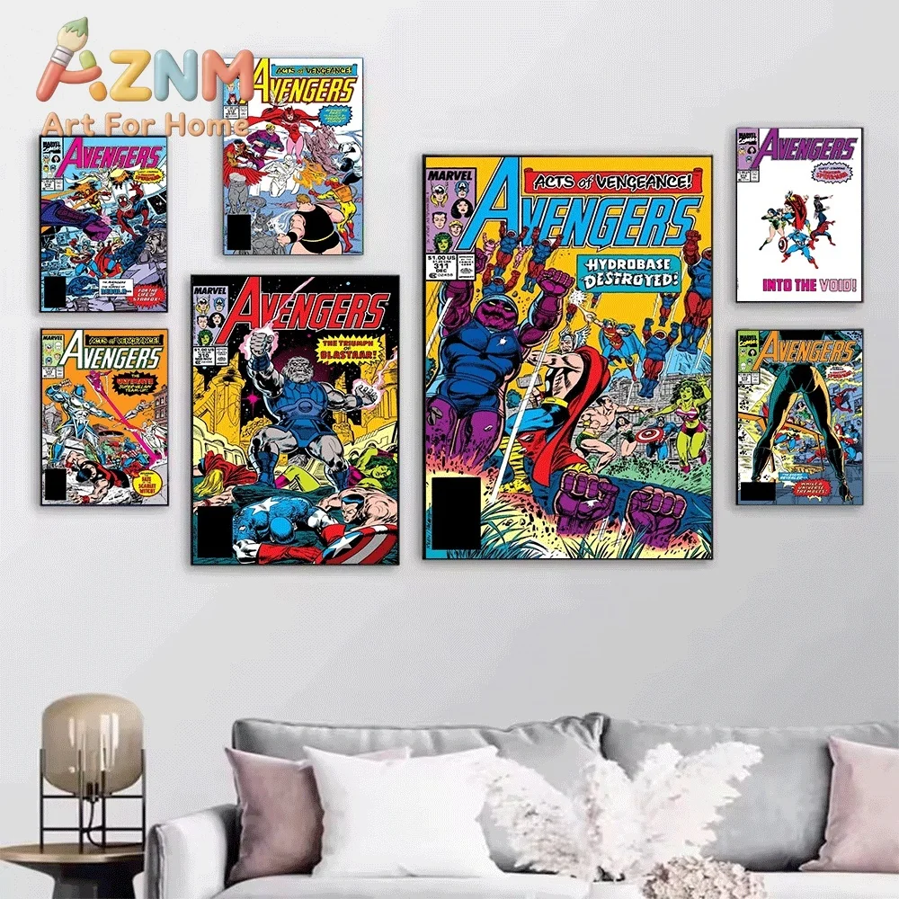 AZNM The Avengers #307 To Crush An Eternal Comic Canvas Wall Art No Frame Vintage Superhero Print Poster Home Decor