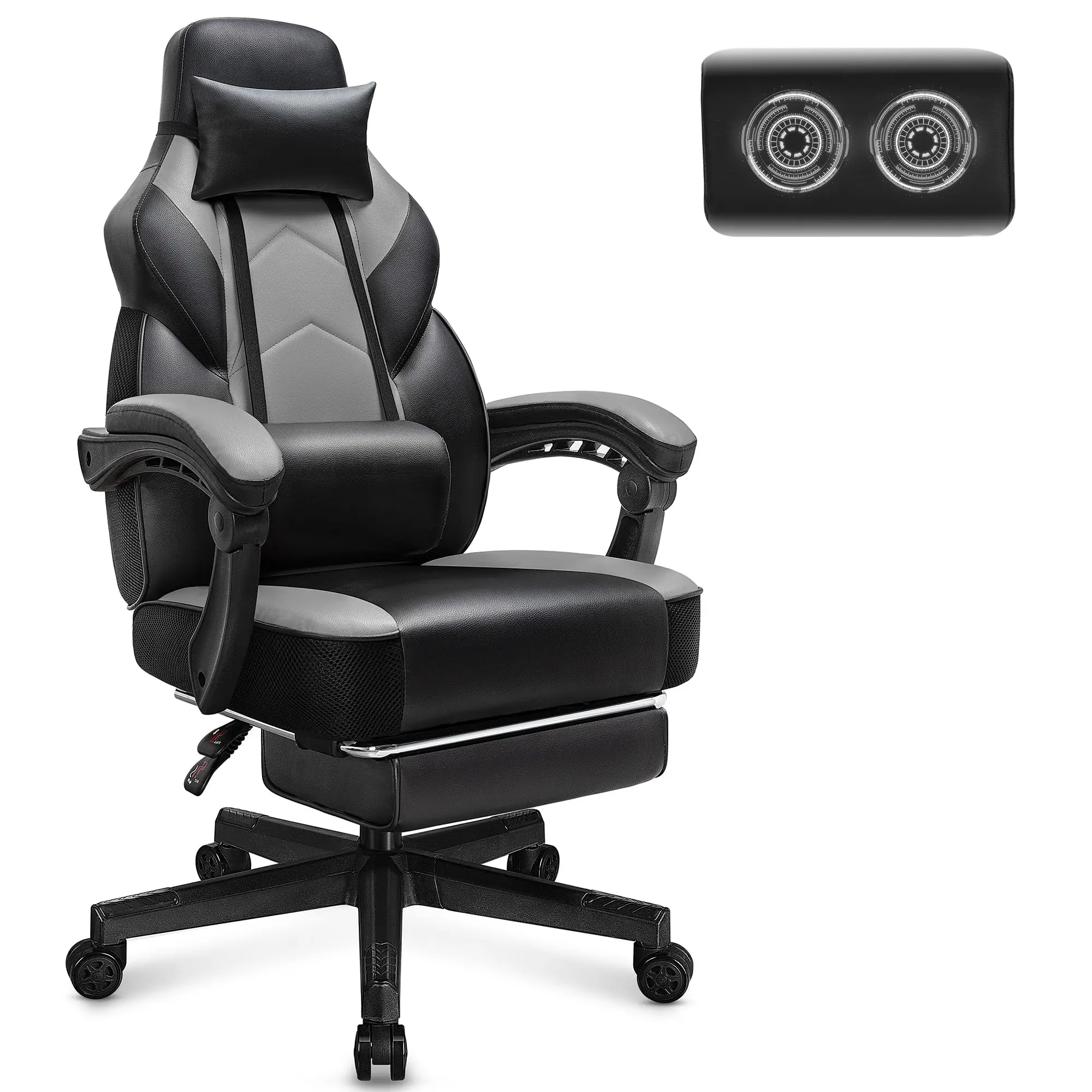 Gaming Chair for Adult, Computer  with Footrest Video Game  Big and Tall Gaming  with Massage Lumbar