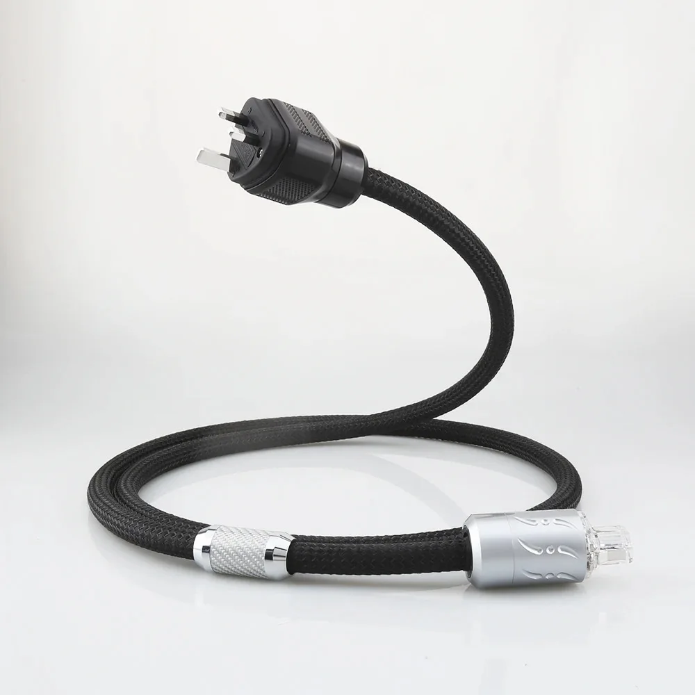 

New Viborg UK Mains Power Leads HIFI UK Power Cord With Pure Copper Rhodium Plated UK Plug Cable For HongKong ,Singpore UK