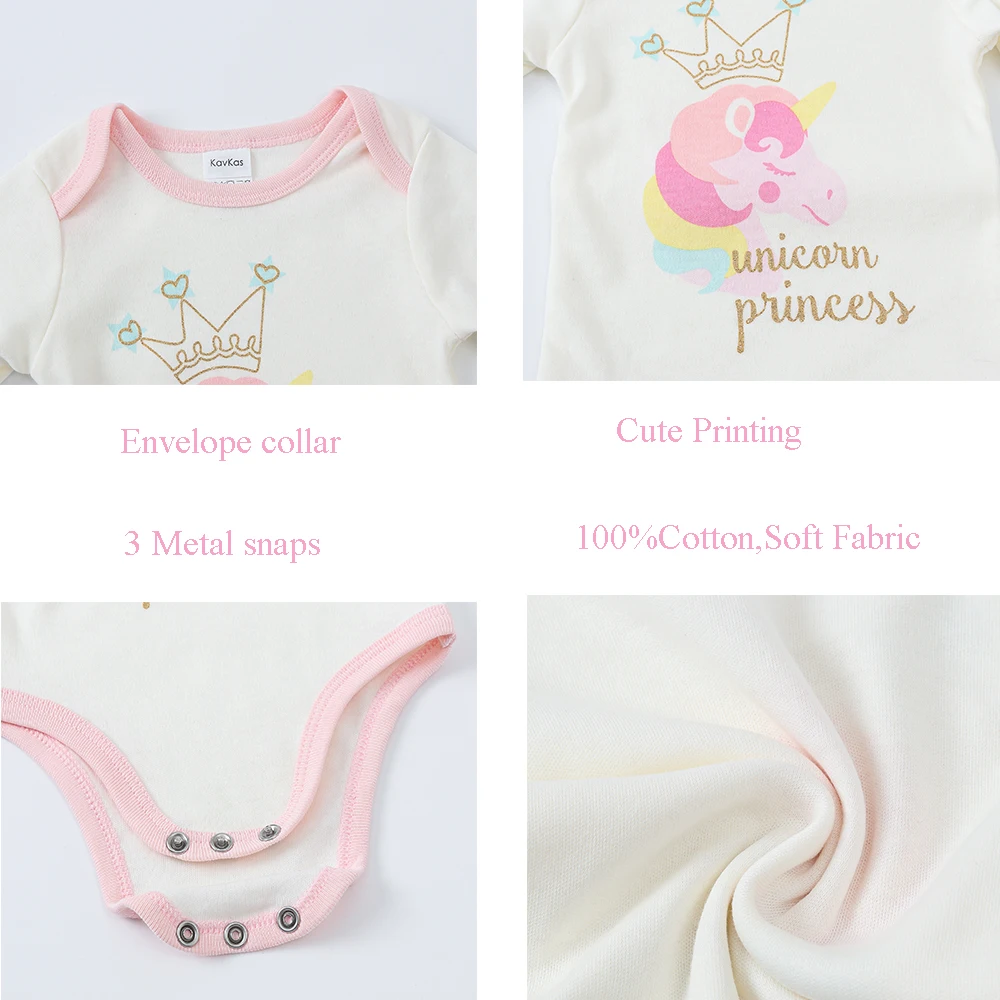 Newborn Baby Romper Girls Clothing Pink Unicorn Bodysuit Long Sleeve Jumpsuit 100% Cotton Soft Outfit Kids Clothes 0-3 Months