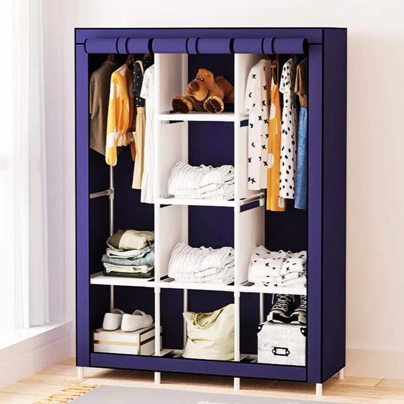 Portable Wardrobe Clothing Storage Cabinet with Non-Woven Fabric Cover Design, Dust-Proof Storage for Bedroom Wardrobe, Detachable and Assembleable Wardrobe, Living Room Wardrobe, Sturdy and Durable Wardrobe view 6
