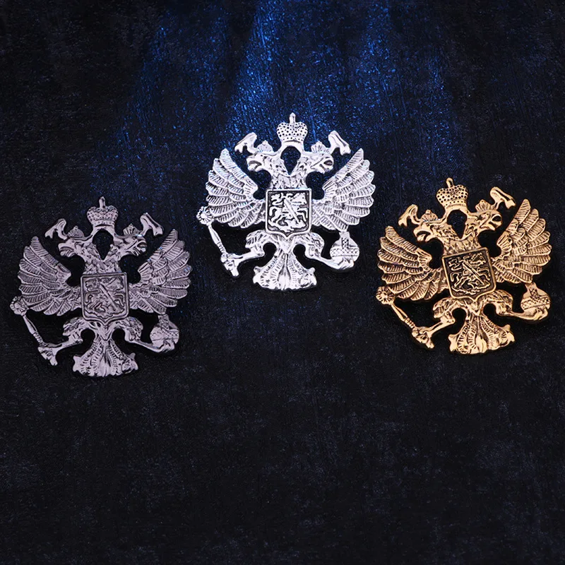 

Retro Russian Double Headed Eagle Brooch Men's Academy Style Classic Badge