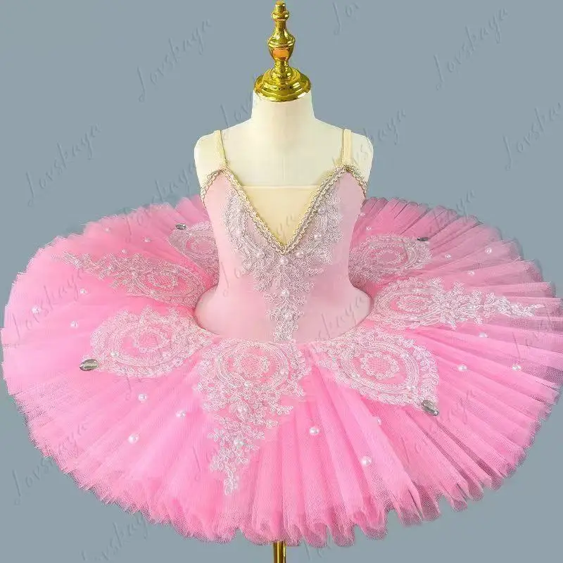 فستان باليه للأطفال، زي أداء رقص البجعة الصغيرة للفتيات، فستان توتو باليه، نمط جديد رقيق #3