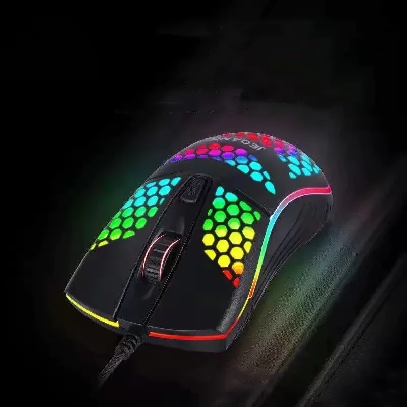 Wired Cable Gaming 7 Breathing LED Back Light Optical Mouse USB Computer Hollowed Out Mice Laptop Desktop 4D PC Home Use Office