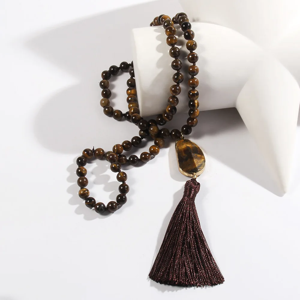 Mehrfarbige Quasten-Pullover-Kette, handgefertigte Perlen, ethnischer Stil, für Männer und Frauen, personalisierte, vielseitige Halsketten, Modeschmuck – Detail 13