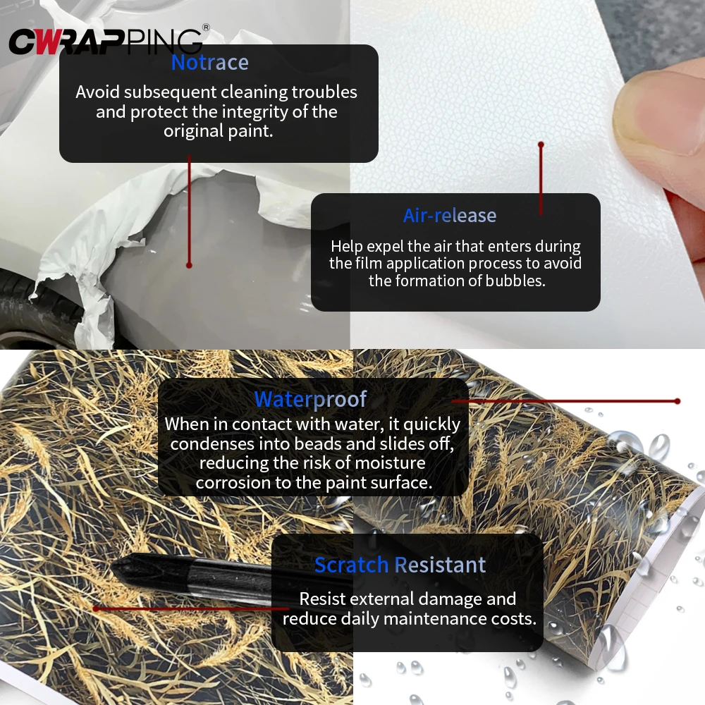 Wrap Foil Car Sticker Vinyl Wrapping Waterproof Bubble Free Stickers for Car Wraps Stickers Films Leaf Camouflage Self-adhesive