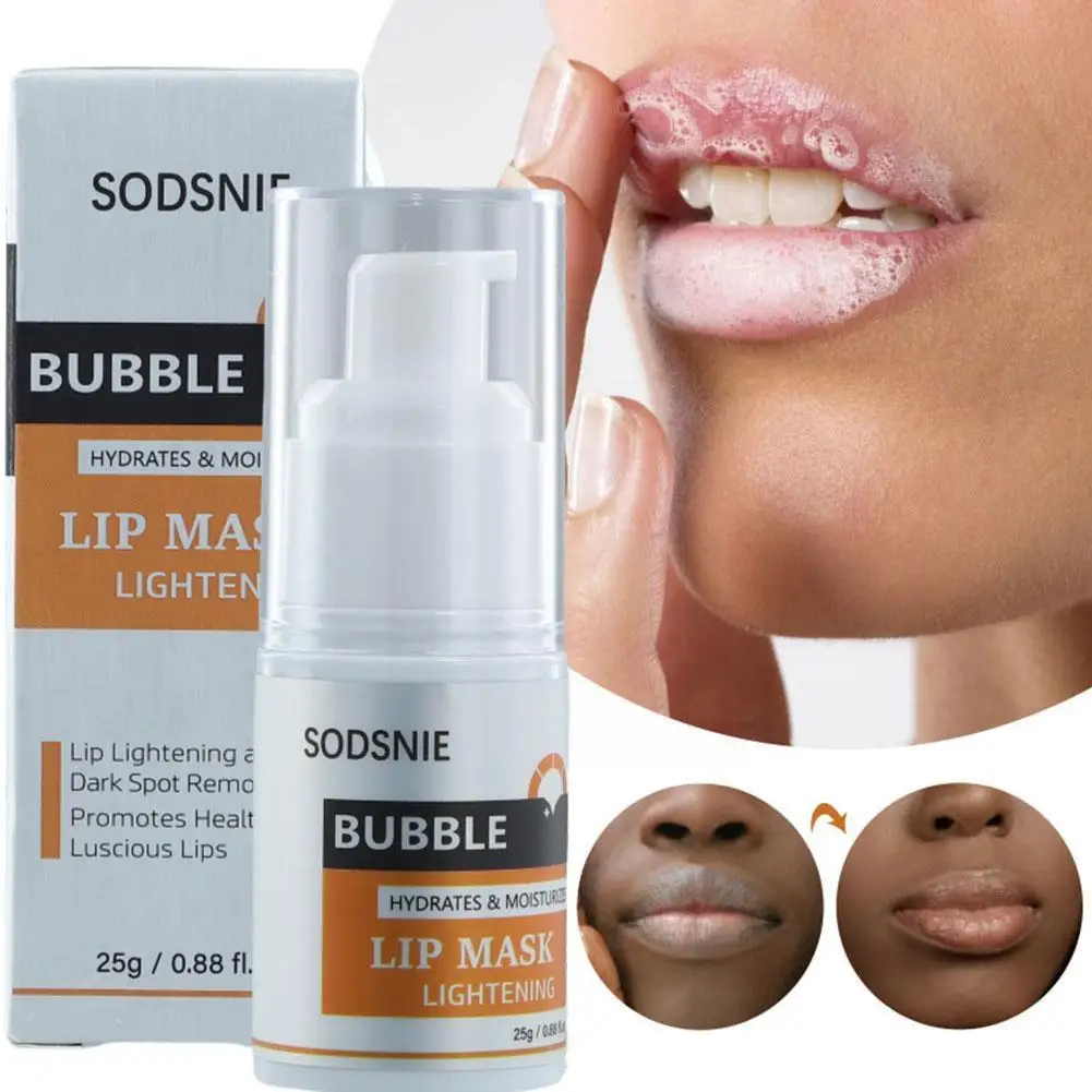 Máscara de clareamento labial, clareamento para lábios escuros, hidratação Remover pele morta, reduzir a pigmentação, Bubble Repair, P5C7