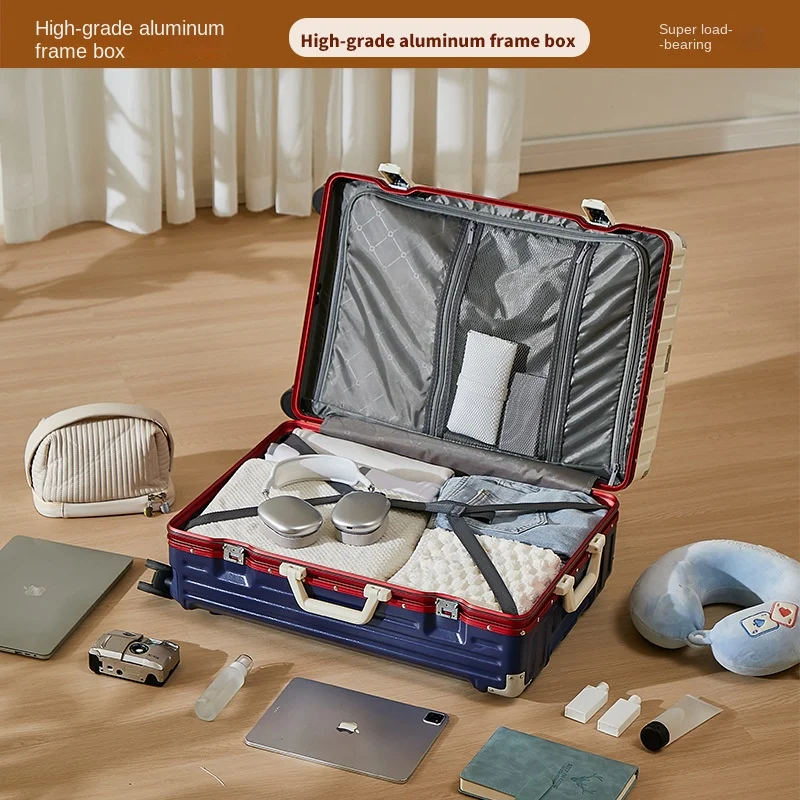 22-28 بوصة حقيبة سفر الألومنيوم الإطار الكمبيوتر متعددة الوظائف سعة كبيرة الأمتعة 20 بوصة حمل على حقيبة المقصورة رحلة #5