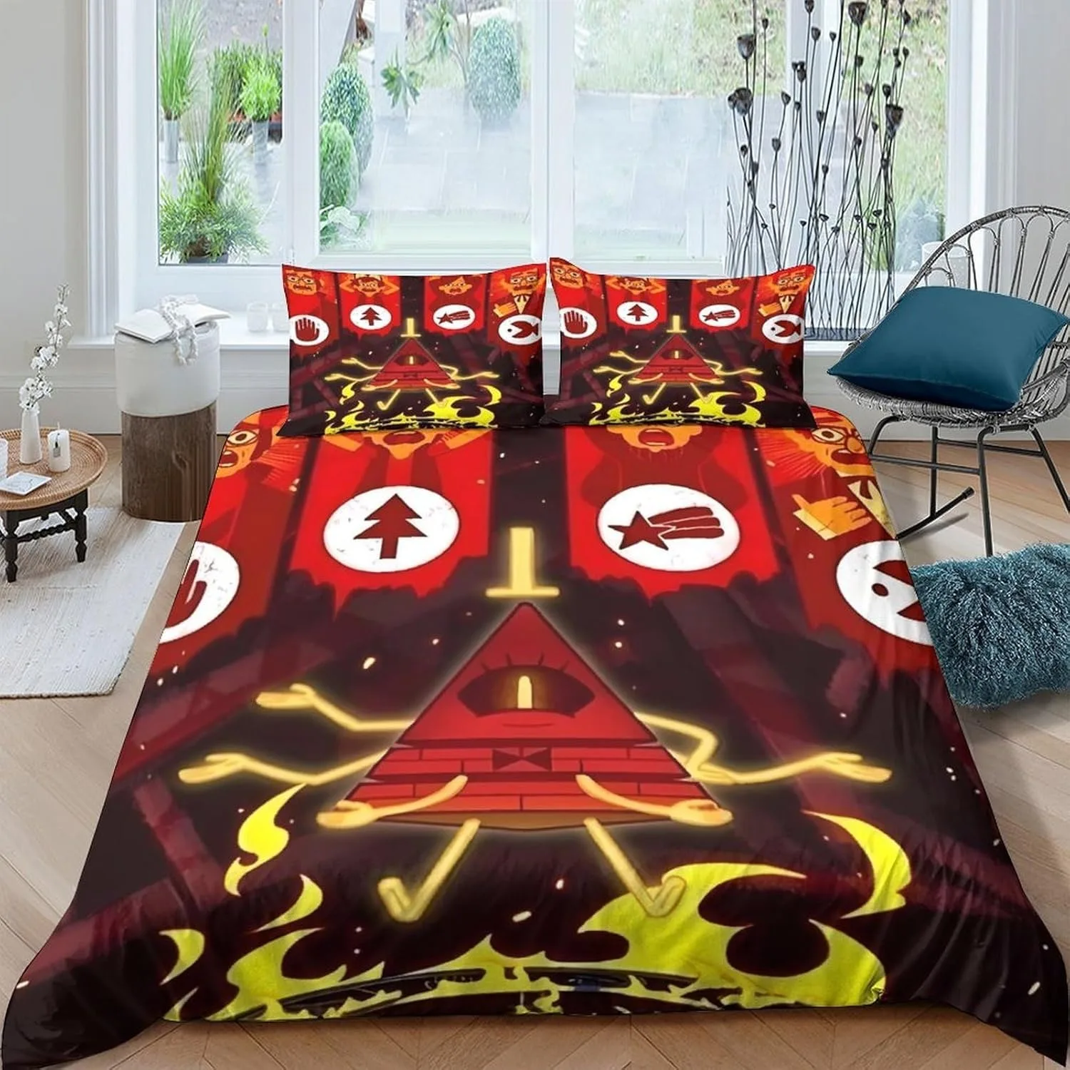 Gravity Falls Bed Covers Bedding Set,Bill Cipher Girl Cover Modern Printed 2/3Piece Set 1 Bed Cover,Birthday Gifts