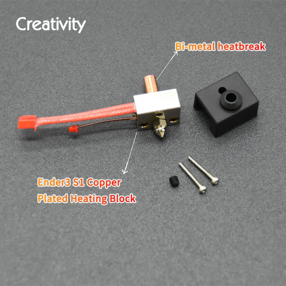 

Creativity Ender 3 S1 Heater Block Silicone Cover 24V 40W Thermistor Heating Block Kit For Ender-3 S1/PRO 3D Printer Accessories