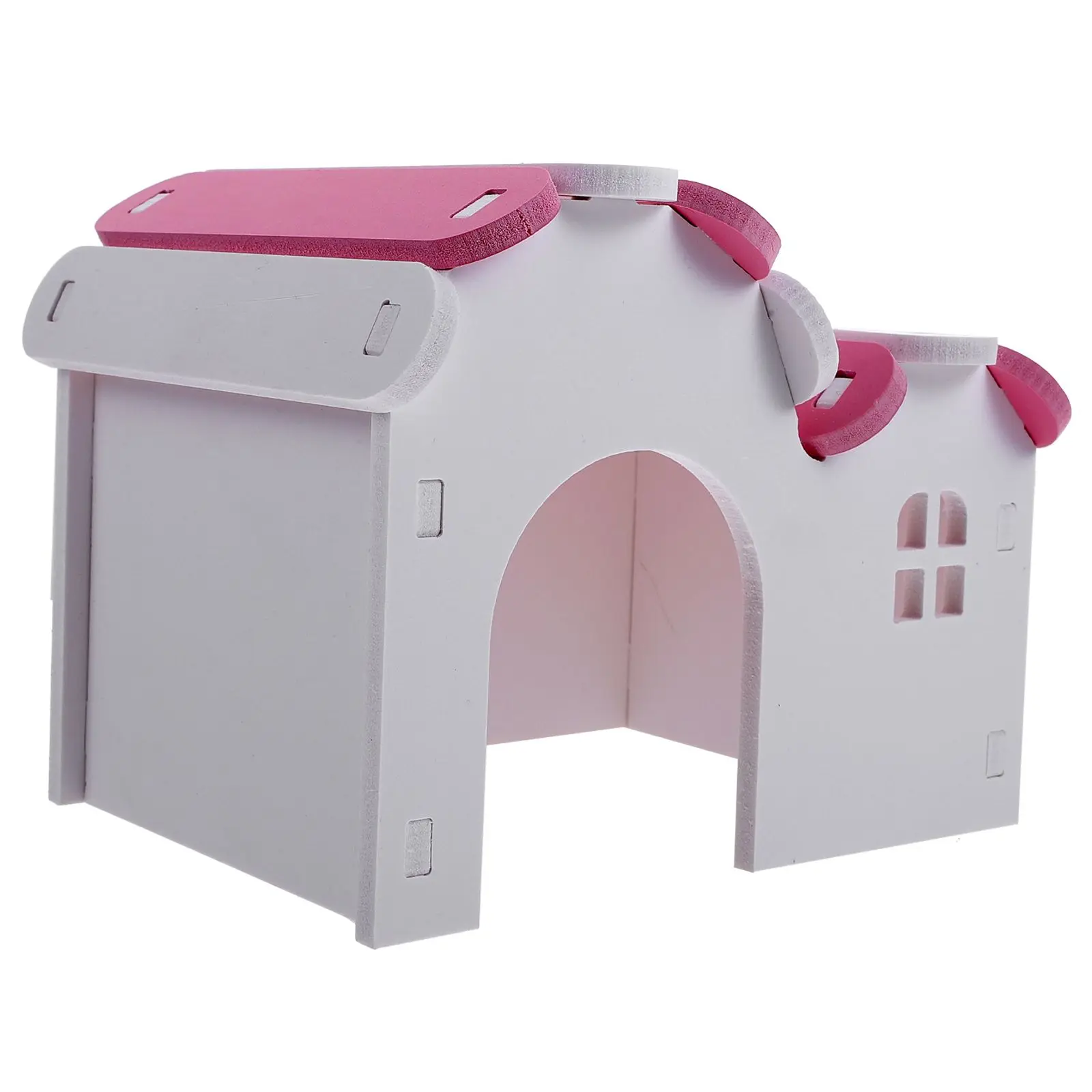 

PVC Hamster Villa House Comfortable Pink Hideout Den Small Animals Pet Rest Play Year Round Suitable Gerbil Nest