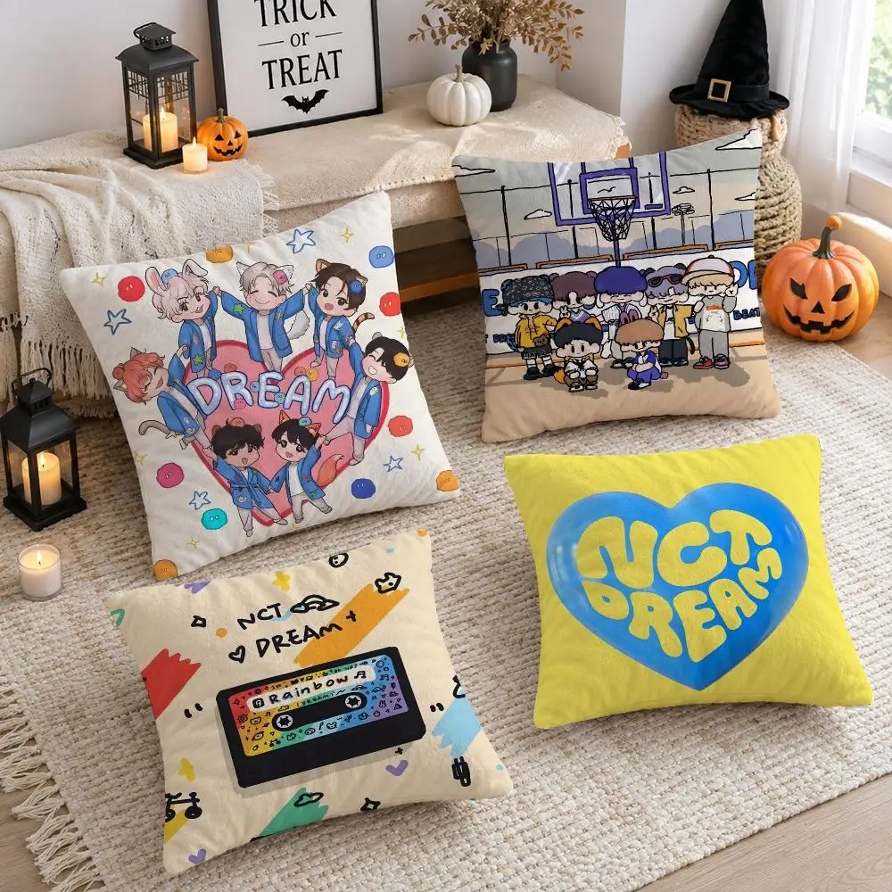 Music Band N-NCT DREAM Cushion Cover Plush Decorative Pillow Case With Hidden Zipper Cutecore Room Decor For Home
