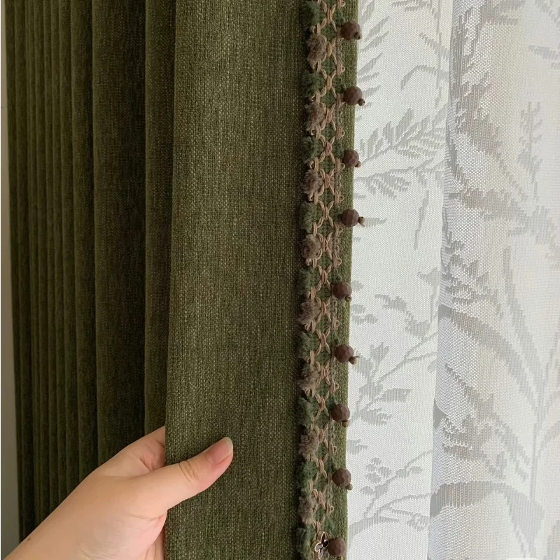 QGVLish 6M/lot Beads Curtain Tassel Fringe Lace Trim DIY For Sofa Stage Valance Edge Lace Ribbon Belt Curtain Accessories