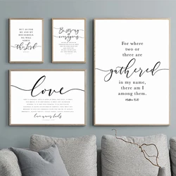 Modern Bible Verse Wall Art Religious Easter Gift Christian Decor Wall Art Canvas Painting Nordic Poster Home Living Room Decor