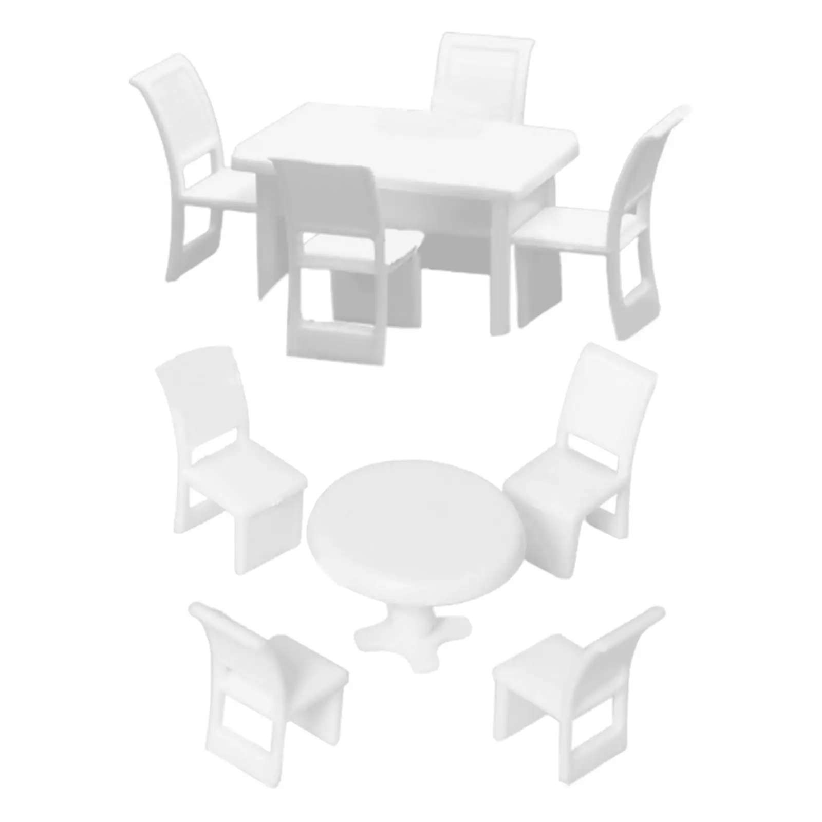 1: 50 Table and Chairs Set, Diorama Layout, Dollhouse Funiture, Diorama Accessory for Boys Girls Pretend Play Toys