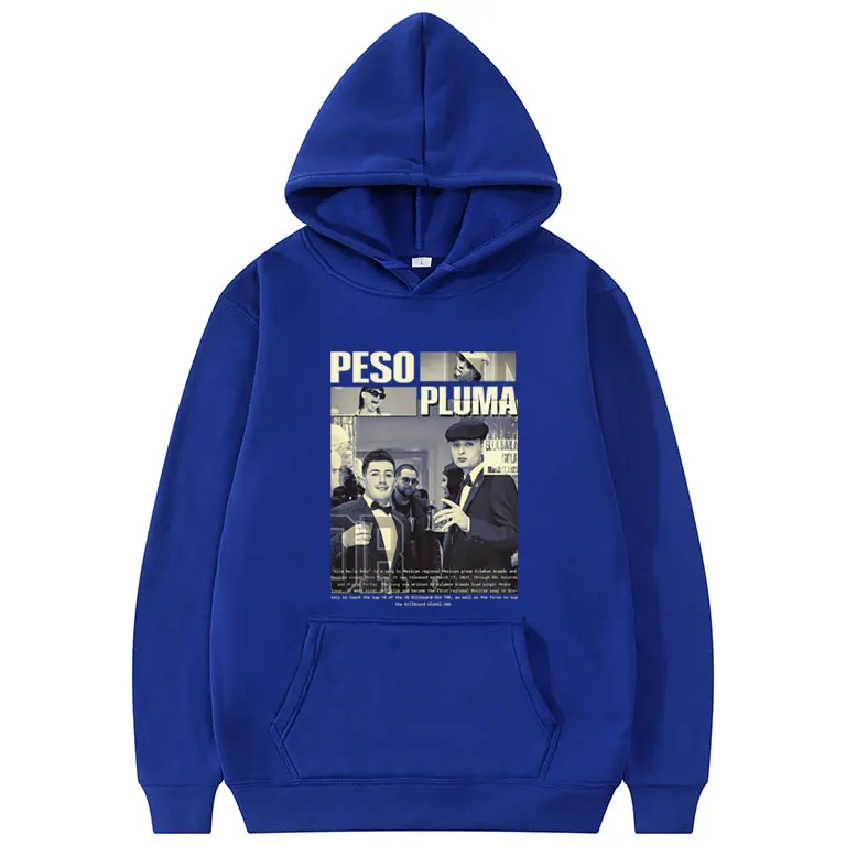 Singer Peso Pluma Print Hoodie Men Women Hip Hop Vintage Oversized Hooded Sweatshirt Men's Fashion Casual Long Sleeve Hoodies