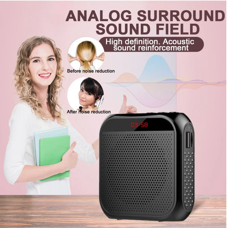 8W Portable Mini Voice Amplifier Voice Speaker LED Display For Teachers Speech Mall Promotion Waist Hanger Speaker Player