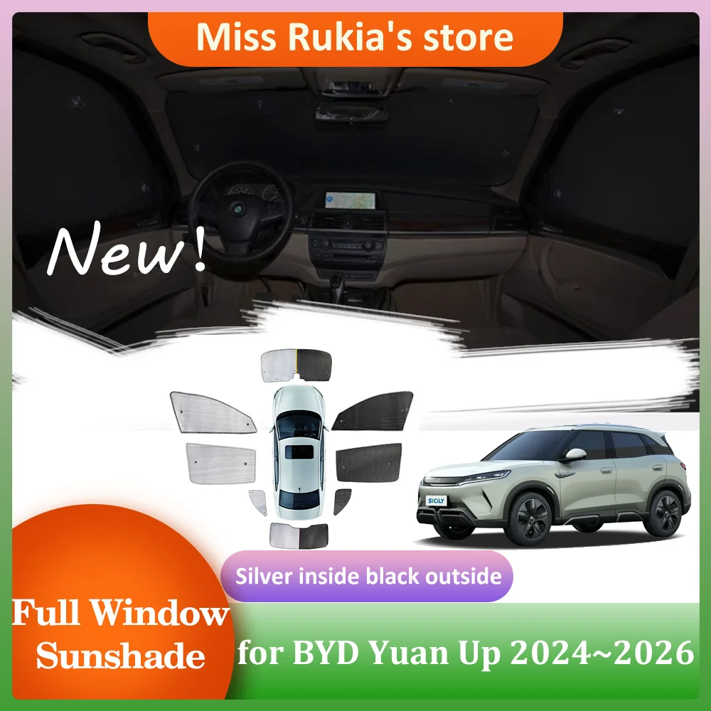 Car Sunshades for BYD Yuan Up 2024~2026 Roof Windows Sun Visor Side Windshield Pad Curtain Sunroof Part Cover Accessories 2025