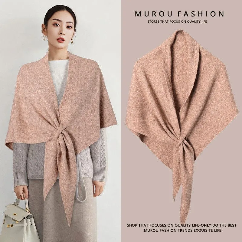 Neue Mode Dreieck Schal Schal frauen Neck Wrap Wolle Gemischt Weibliche Verdickt Warme Schulter Schal Winter Geschenk Hohe Qualität – Detail 8