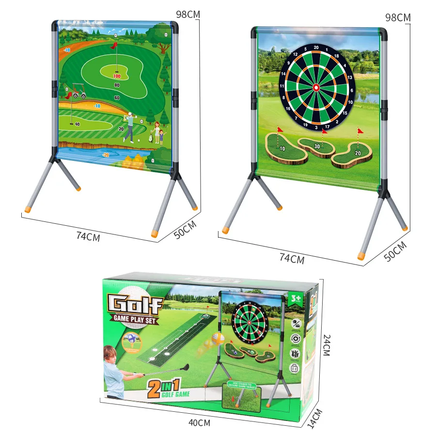 3-in-1 Kids Sports Set: Golf Number Target Throwing & Soccer Indoor Outdoor Family Game Toy for Parent-Child Play