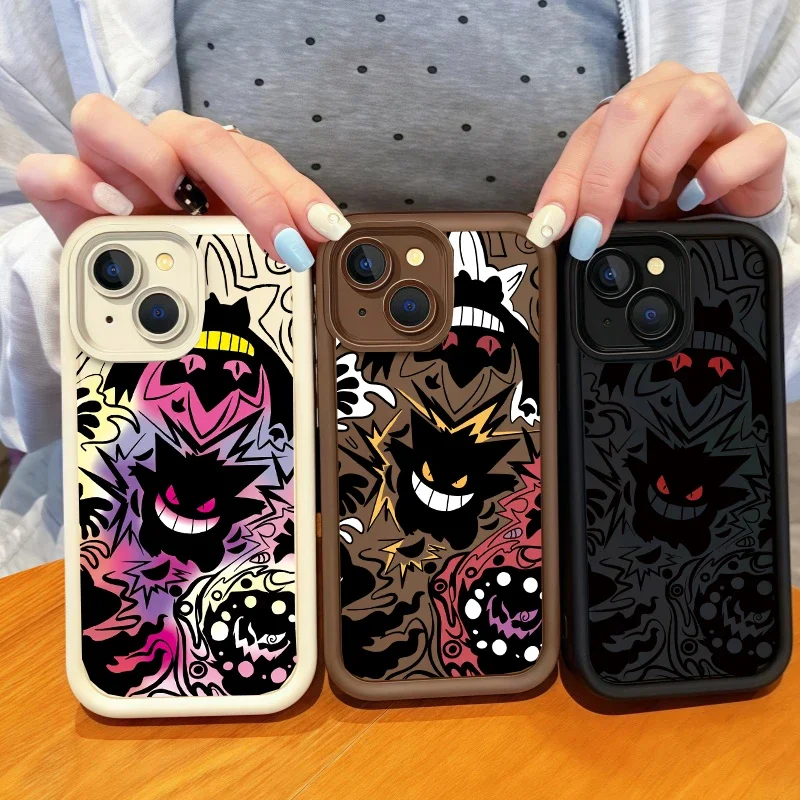 Casing Ponsel untuk Google Pixel 9 8 7 8A 7A Pro XL 9Pro 7Pro 8Pro 9ProXL Sampul Pokemon Gengar Silikon Lembut Pelindung Lensa Fundas