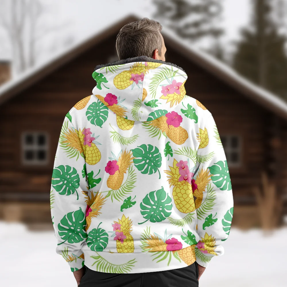 Abrigos de chaquetas de invierno para hombre, ropa informal de algodón con patrón de plantas, abrigo a prueba de viento para el hogar gótico