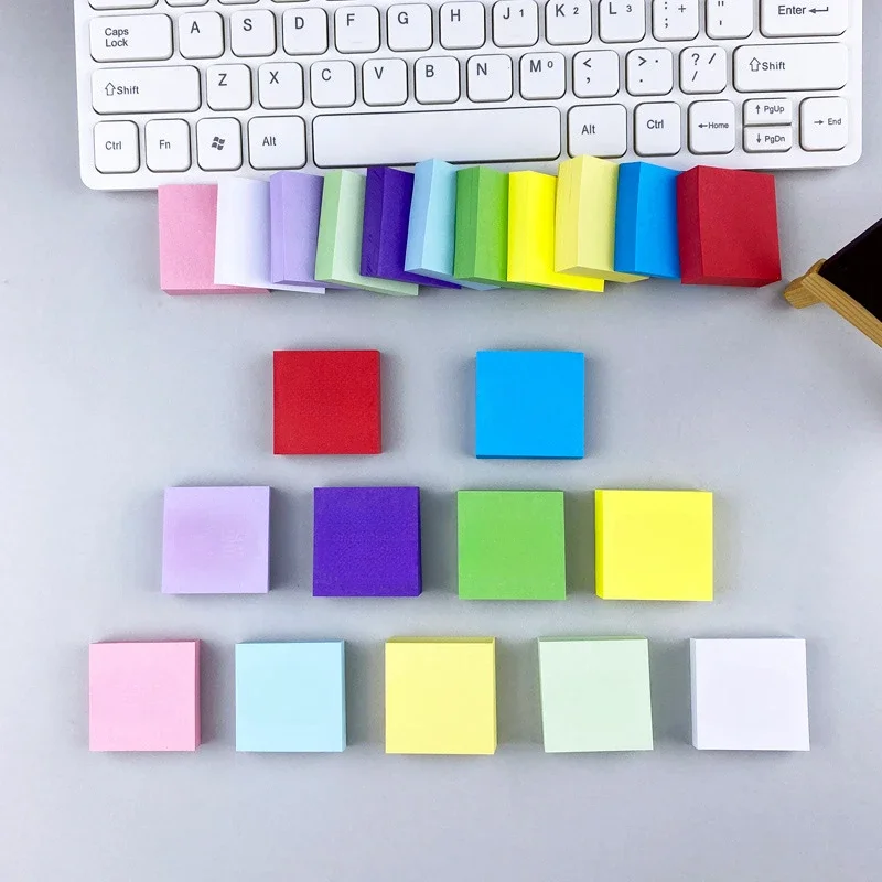 11 buah catatan lengket warna neon yang diposting itu bantalan catatan stiker perencana stiker Notepad Memo Pad perlengkapan kantor sekolah