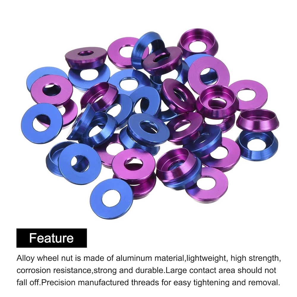 10pcs Anodized Aluminum Alloy Cone Cup Countersunk Washers M2-M8 Cup Head Washers Gaskets Shim for Screw RC/PC/Drone/Toys Parts