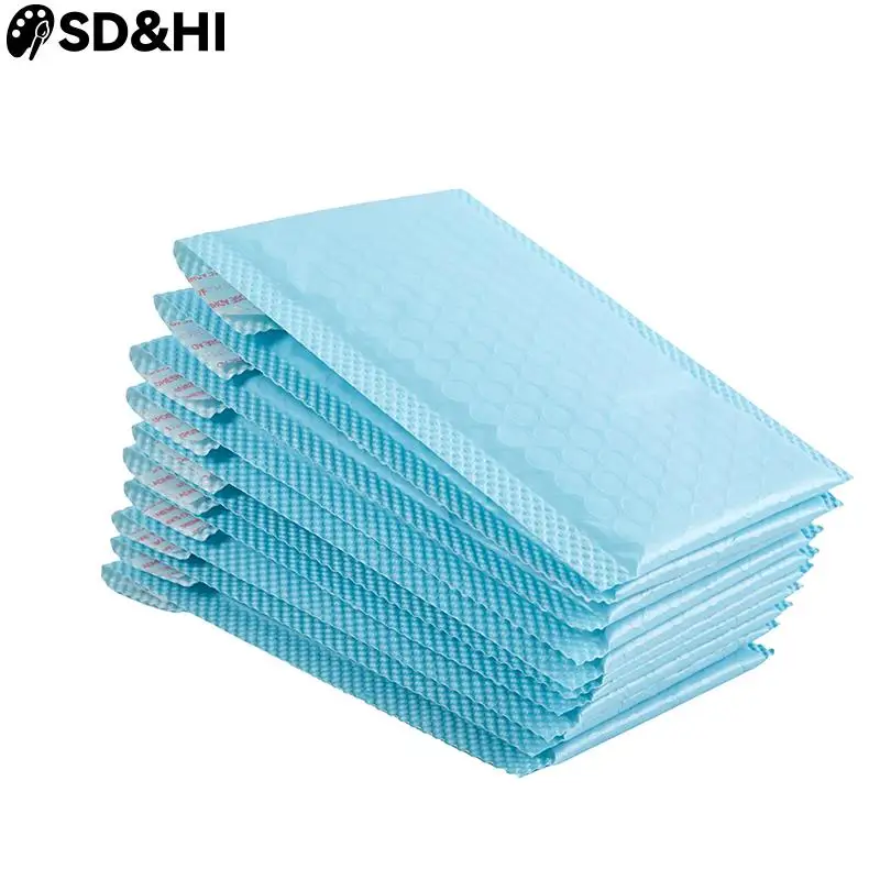 10Pcs Light Blue Bubble Mailers Padded Mailing Envelopes Self-Seal Shipping Bags For Small Business Poly Bubble Bag