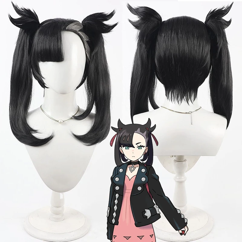 

Marnie Cosplay Wig Anime Black Hair High Temperature Wire Hair With Wig Cap For Women Girls