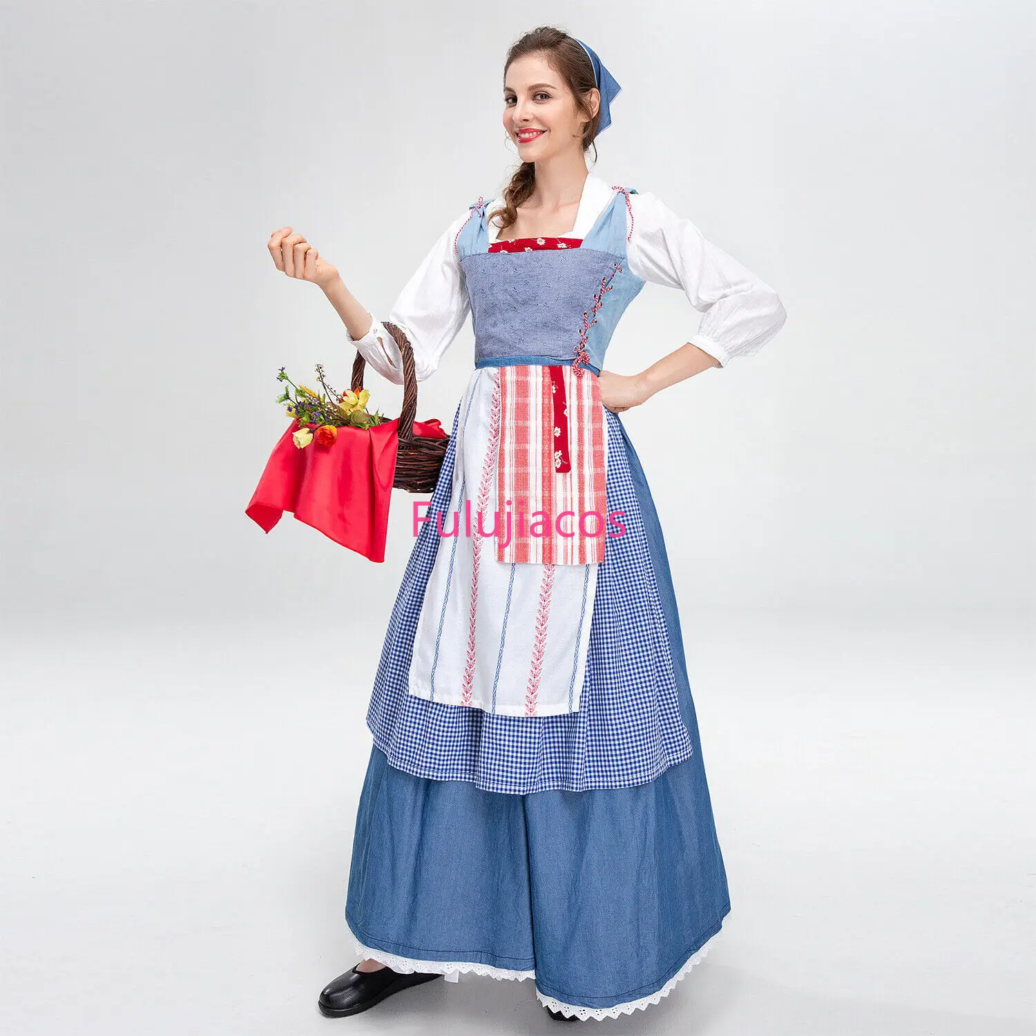 

Fulujiacos Princess Belle Cosplay Costume Dress Gift
