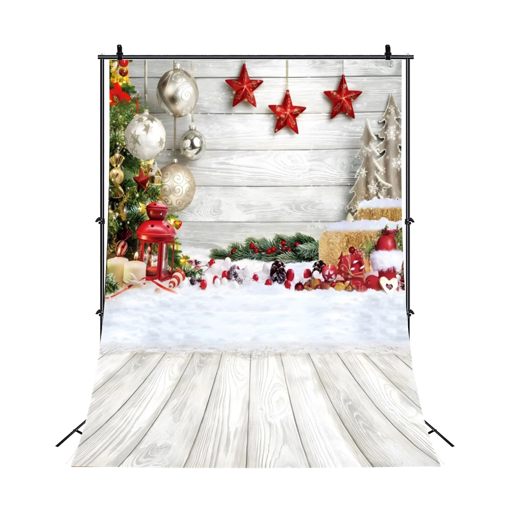 Christmas Photography Backdrop Winter Tree Snowman Wood Floor Window Fireplace Baby Birthday Family Party Photo Background Props