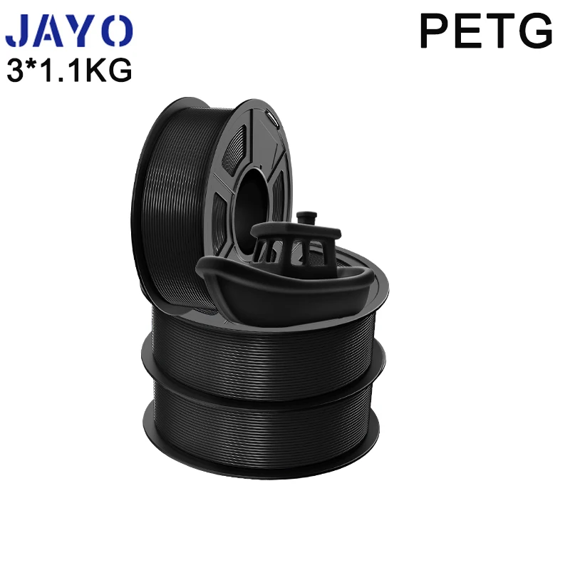 JAYO PETG/pla plus 2.0 3D-Drucker-Filament, 3 Rollen, keine Blasen, glatt, mehrere Farben, 3D-Filament, geeignet für FDM-Drucker, 1 Rolle/1,1 kg