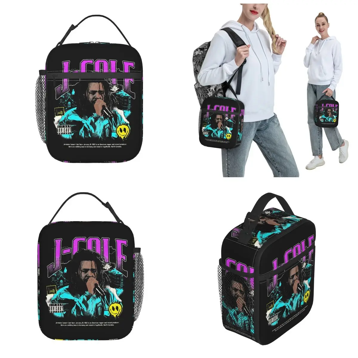 Lunch Boxes J-Cole Rapper Singer Hip Hop Trap Rap Product Food Box New Arrival Thermal Cooler Lunch Box For School