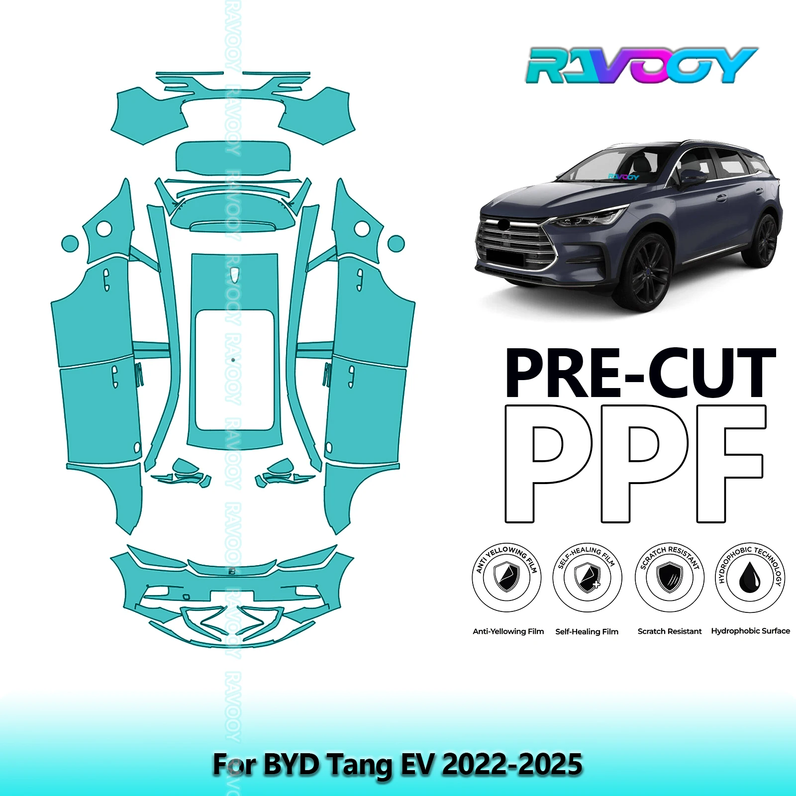 

Full Vehicle Clear Bra Precut PPF Paint Protection Film For BYD Tang EV 2022-2025