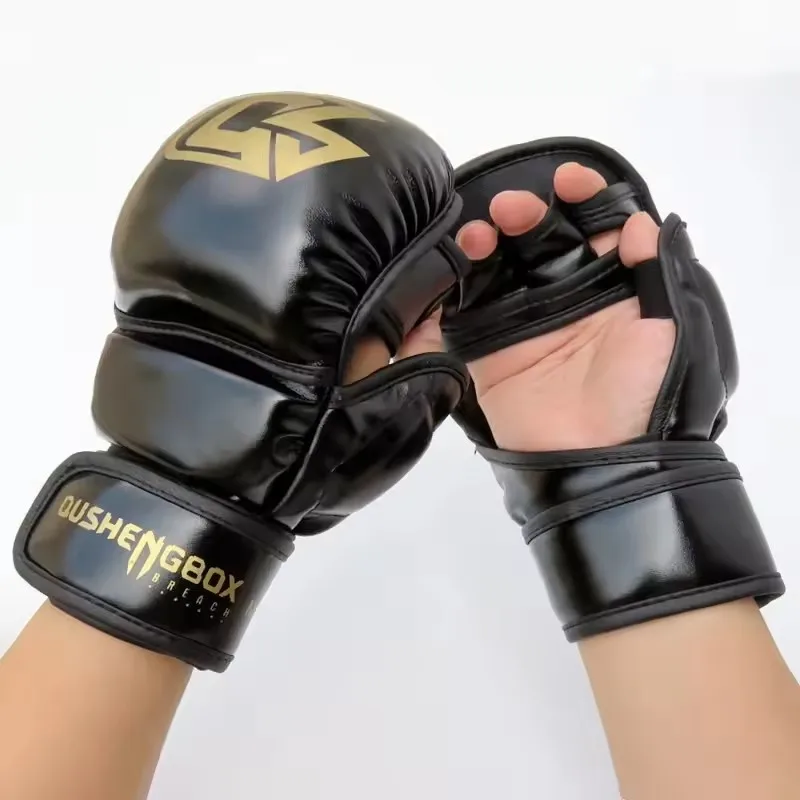 boxing-gloves-adult-men's-and-women's-sanda-training-professional-children's-thick-taekwondo-gloves-half-finger-gloves