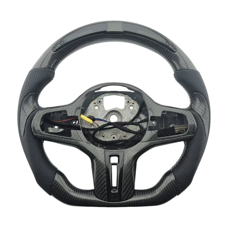 

Популярный оптовый перфорированный кожаный руль из углеродного волокна со светодиодной подсветкой для BMW G20 G30 G01 3 серии 5 Автомобильный руль