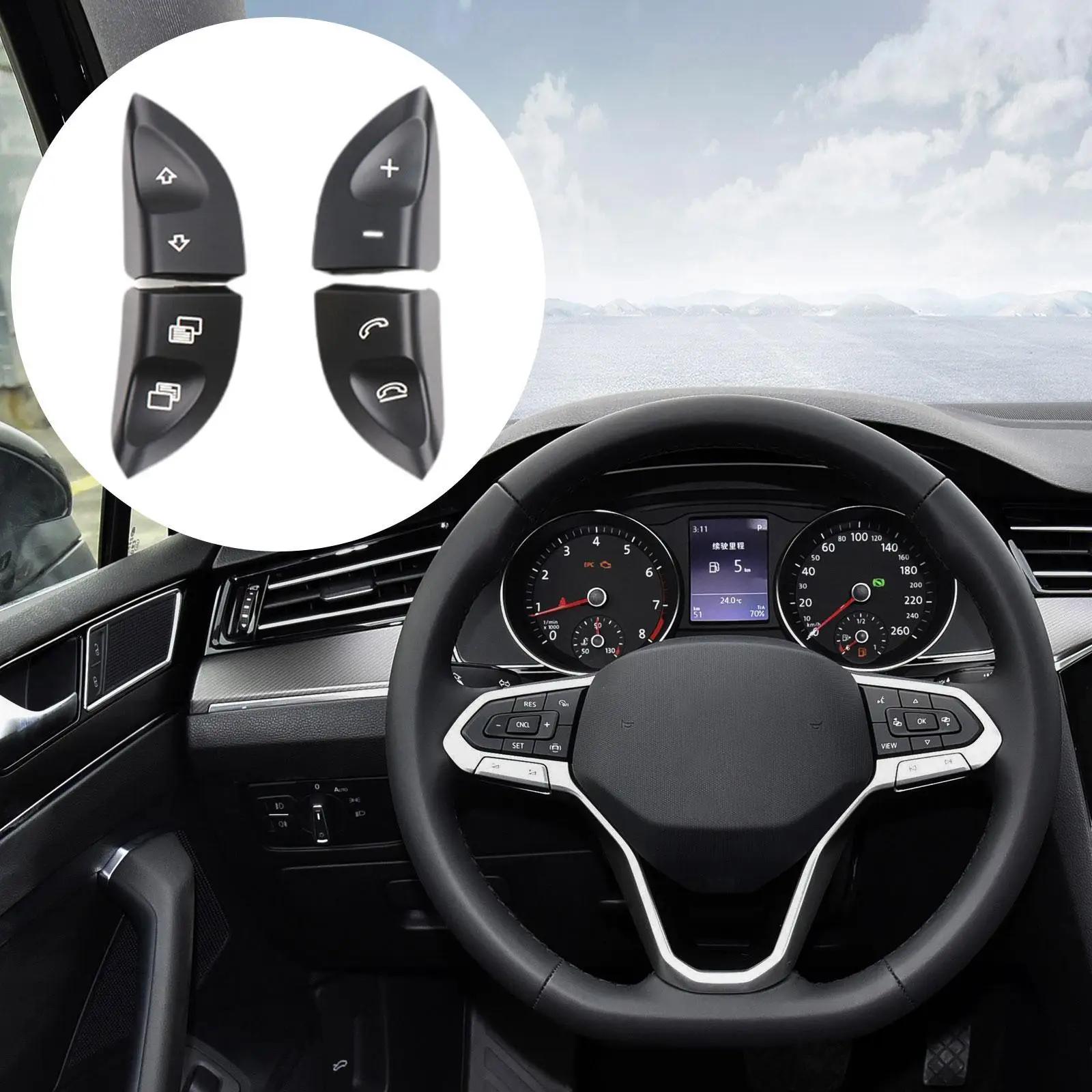 

Комплект кнопок для левого и правого рулевого колеса, прочная пластиковая запчасть для ремонта Mercedes-Benz S-класса, CL-класса