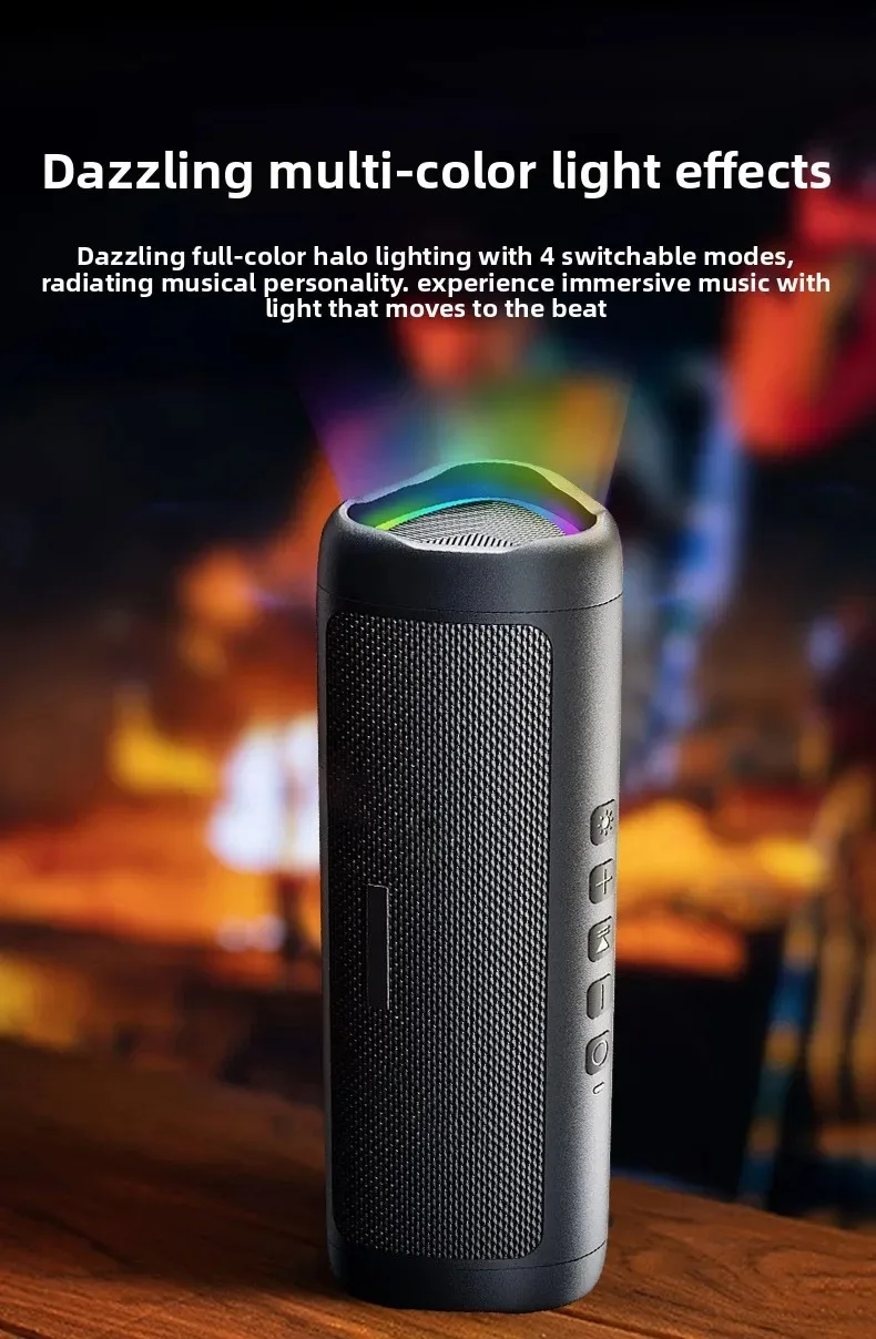 

NEW Wireless Portable Bluetooth Speaker Waterproof Music Loudspeaker Deep Bass Sound Speaker Car Audio Bass System LED Lights