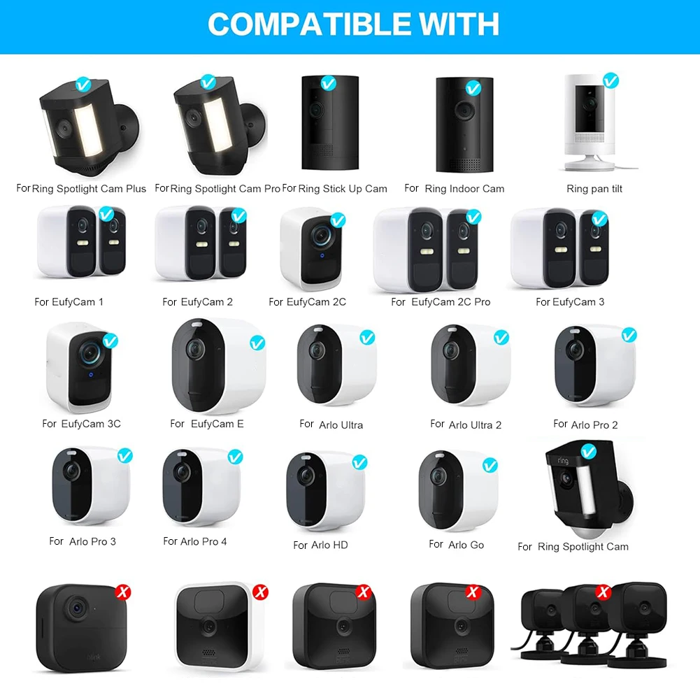 Camera Mount Pole Mount Adjustable Camera Mount Holder 360° Rotation for Ring Stick Up Cam/Spotlight Cam/EufyCam 2C